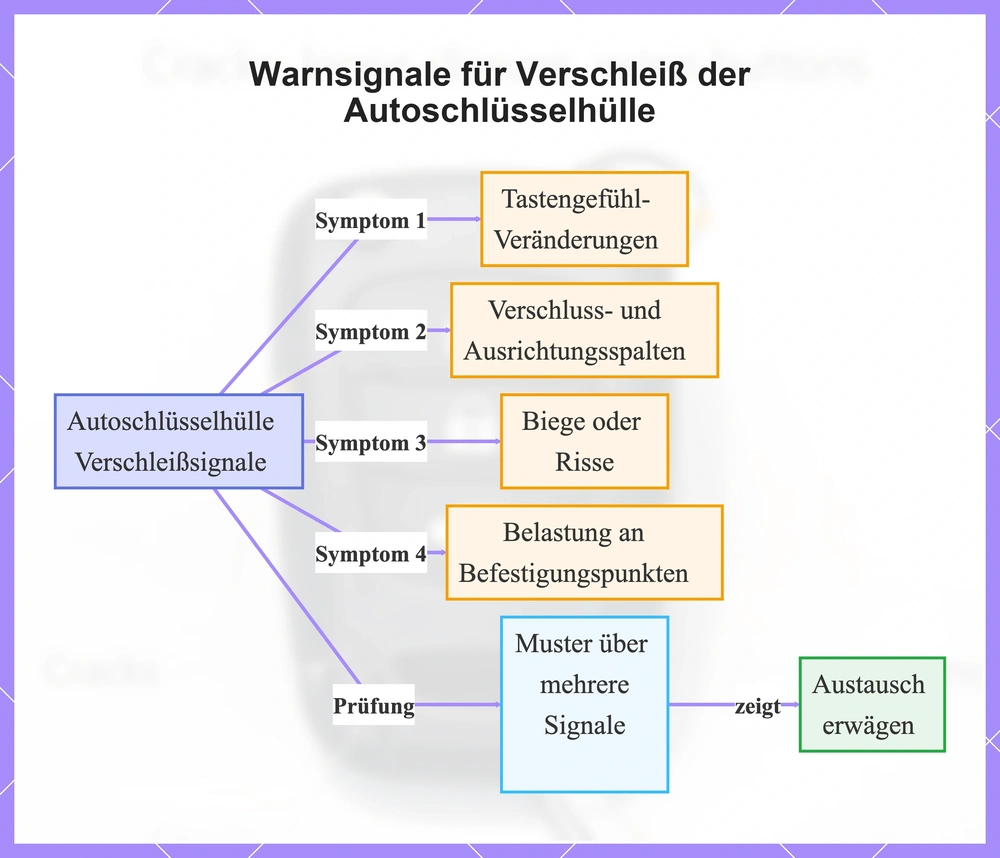 Warnsignale für Verschleiß der Autoschlüsselhülle