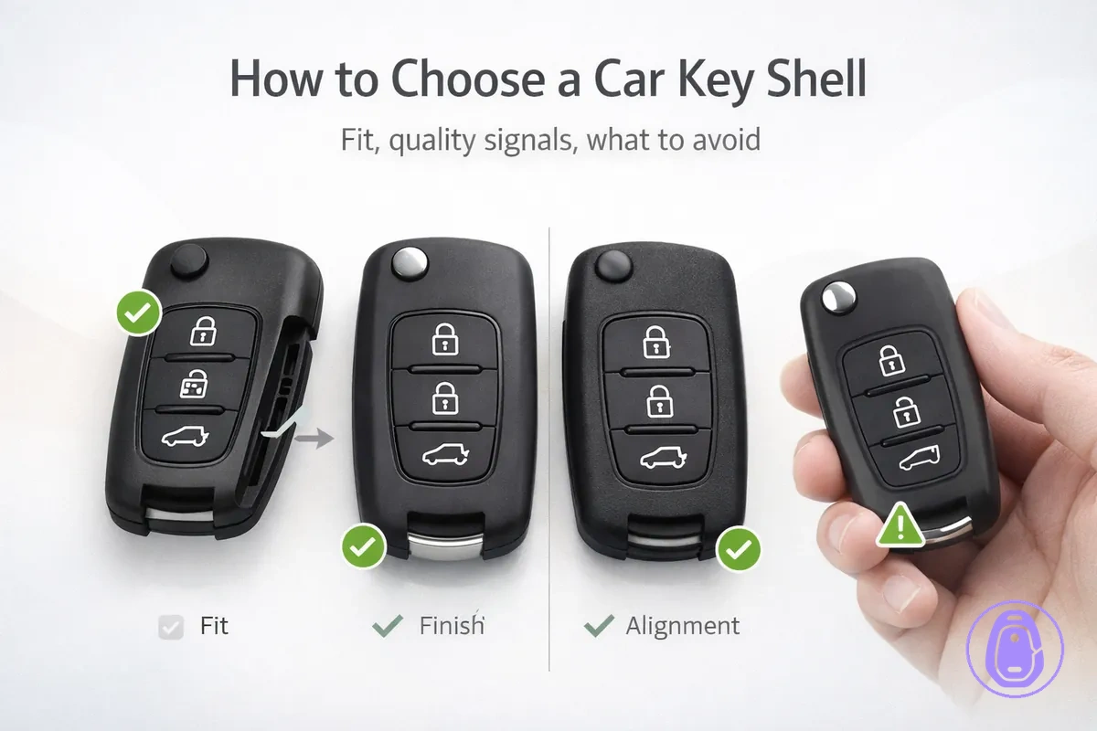 Comparison-style image for choosing a Car key shell based on fit, build quality, and daily use.