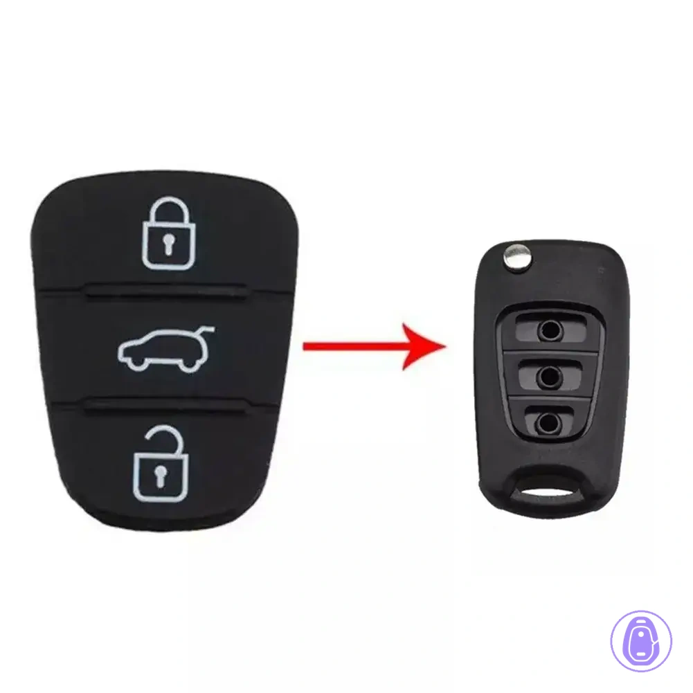 Replacement 3 button rubber pad key shell for Citroen C2 C3 C4 C5 Xsara Picasso Berlingo