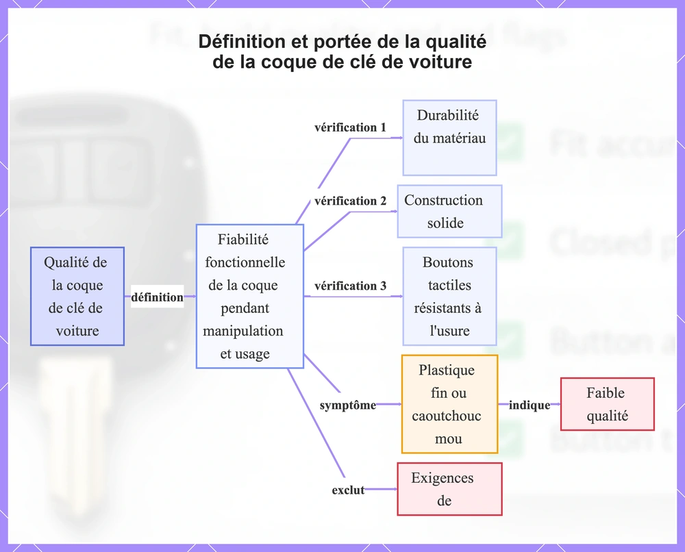 Définition et portée de la qualité de la coque de clé de voiture